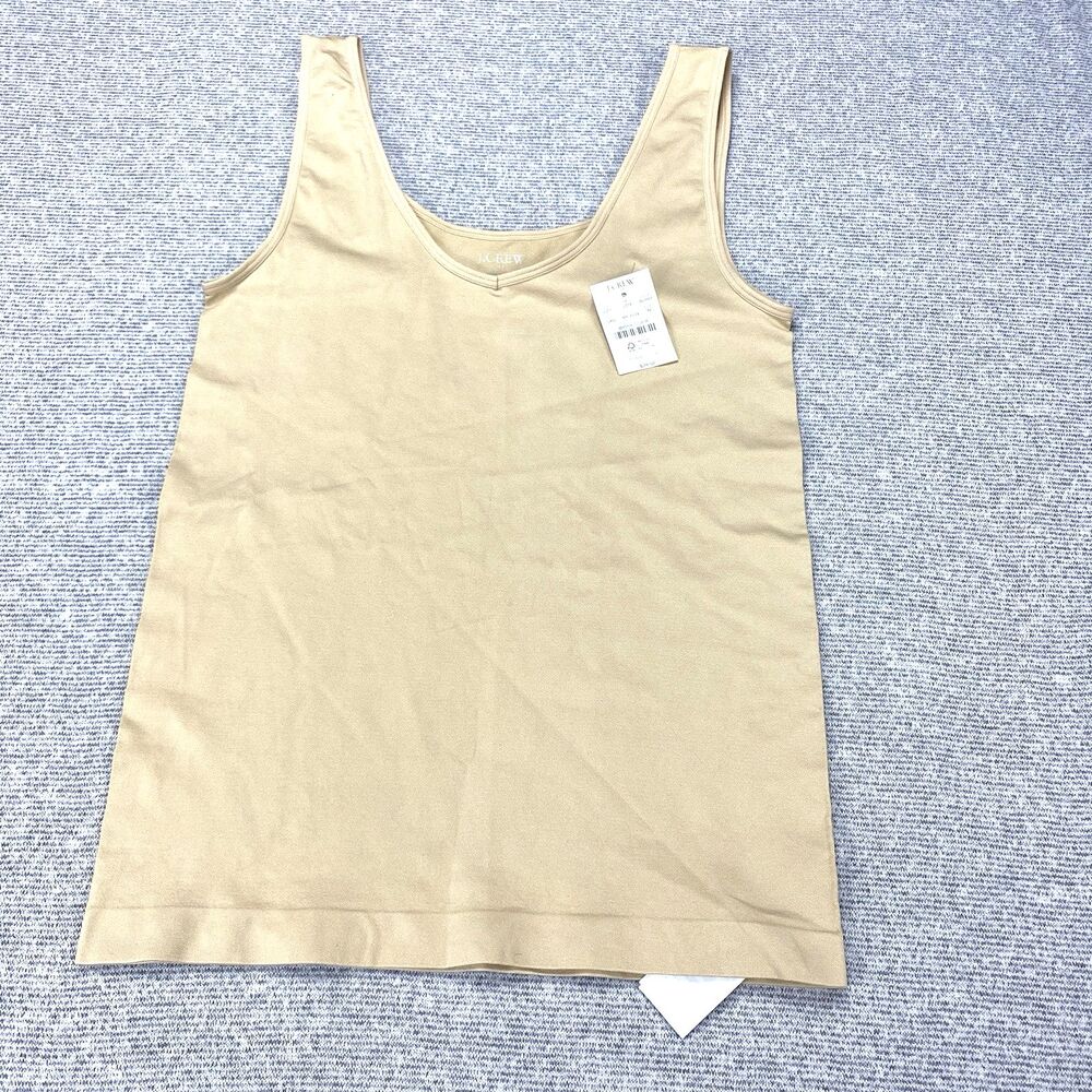 J. Crew Factory Beige Round Neck Tank Top Sz Medium MSRP: $29.50